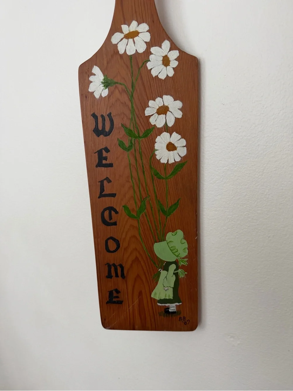 Welcome holly hobby Daisy Paddle Wall Decor - Green & White